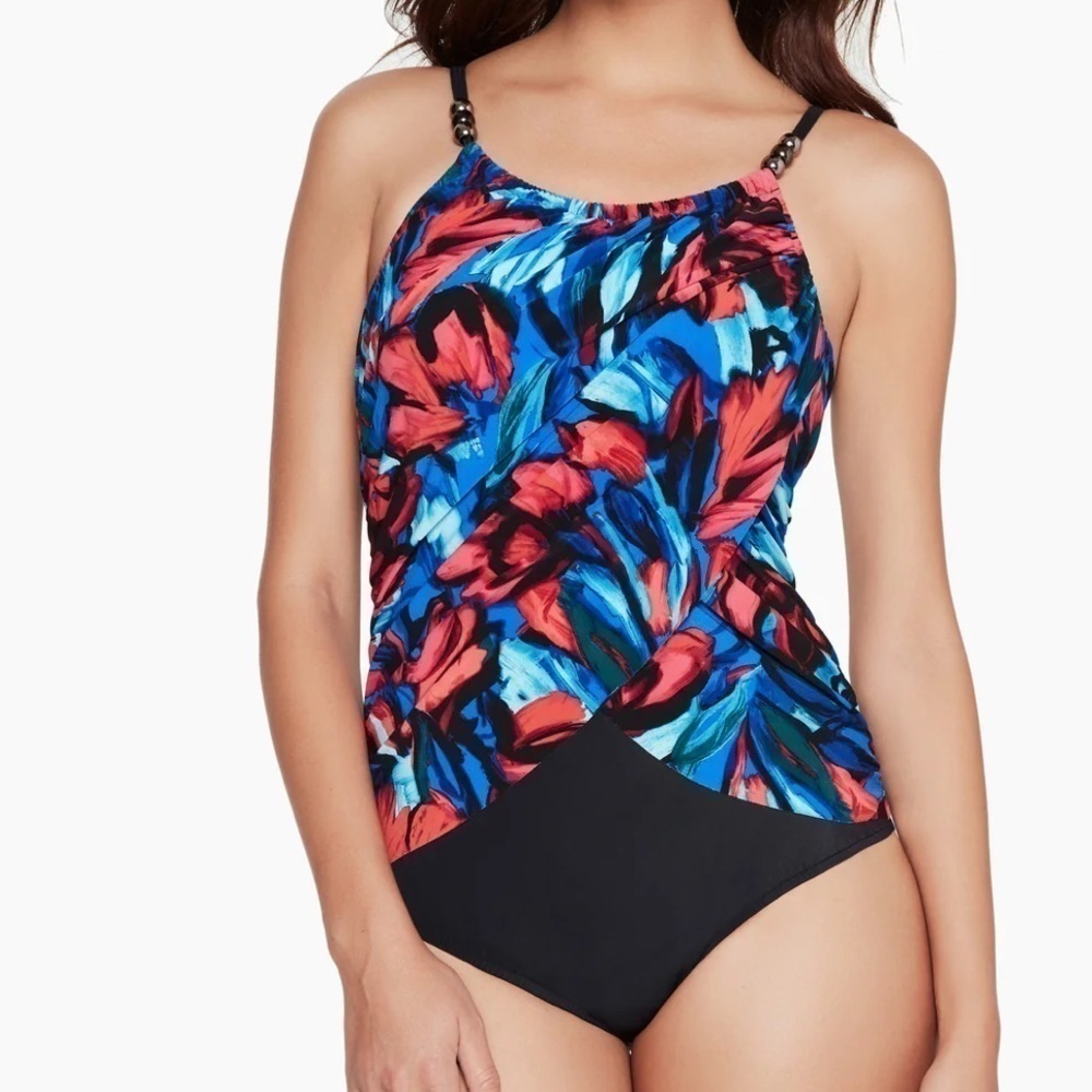 Magicsuit by Miraclesuit Expressionist Lisa One Piece Swimsuit Size 10 NWT - Picture 2 of 12